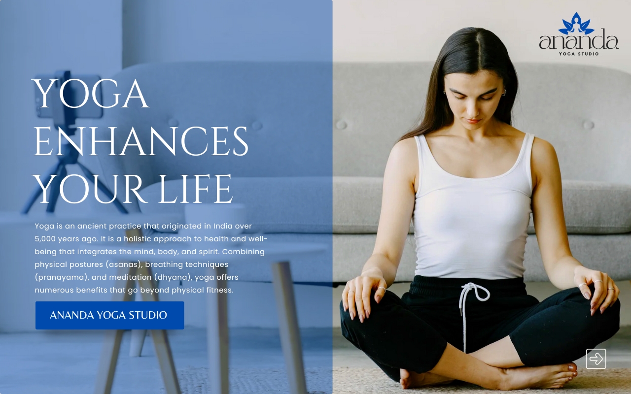 Beige Yoga Studio Meditation Website Desktop Prototype
